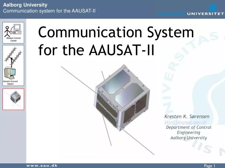communication system for the aausat ii