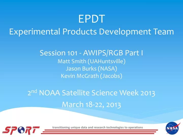 2 nd noaa satellite science week 2013 march 18 22 2013