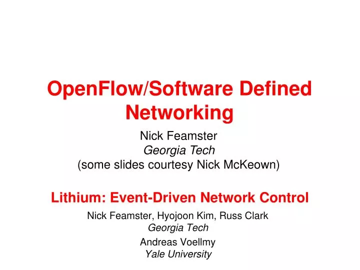 lithium event driven network control