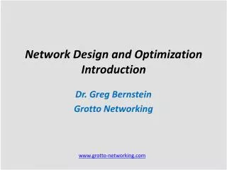 Network Design and Optimization Introduction