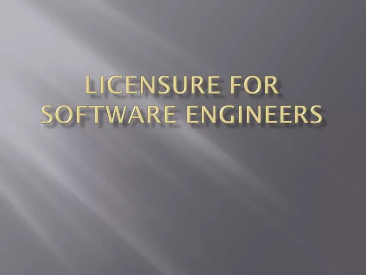 licensure for software engineers