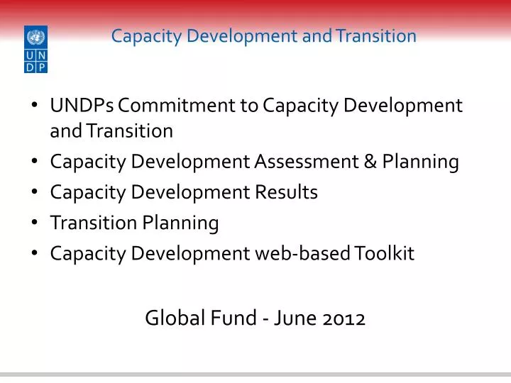 capacity development and transition