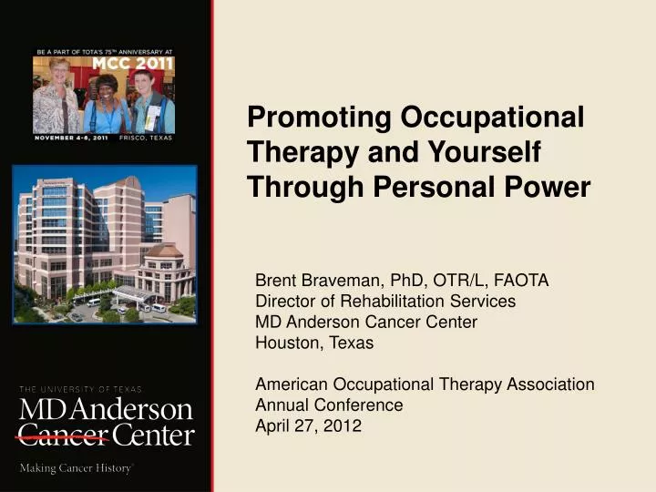 promoting occupational therapy and yourself through personal power