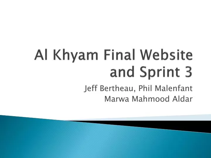 al khyam final website and sprint 3