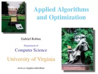 Applied Algorithms and Optimization