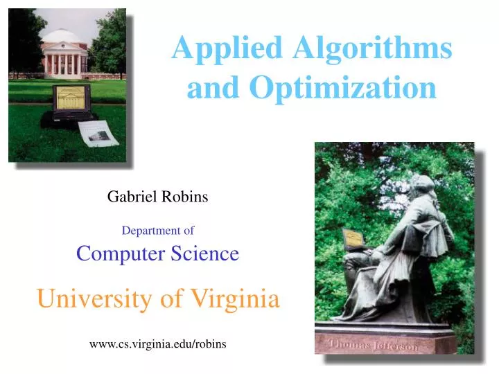 applied algorithms and optimization