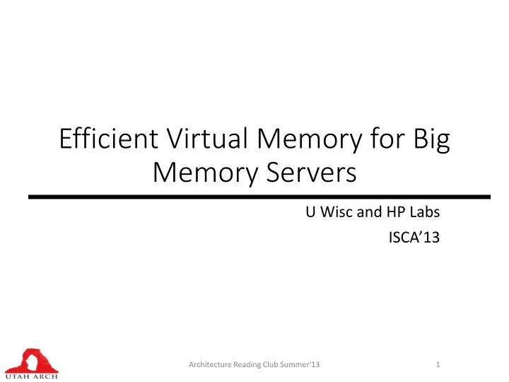 efficient virtual memory for big memory servers