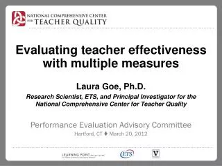 Evaluating teacher effectiveness with multiple measures
