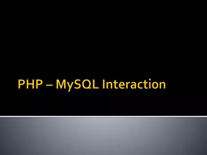 php mysql interaction