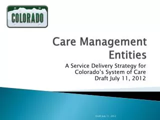 Care Management Entities