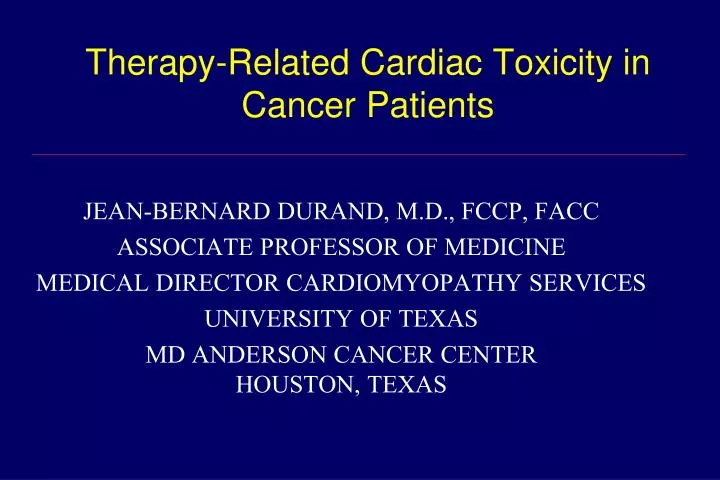 therapy related cardiac toxicity in cancer patients