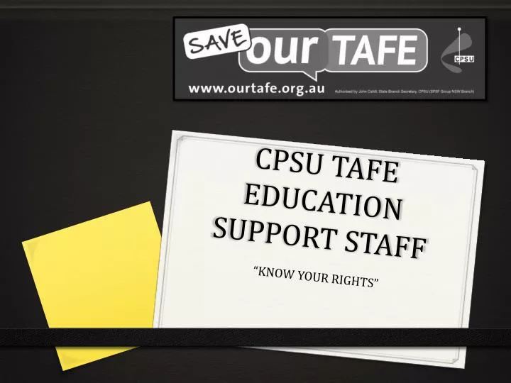 cpsu tafe education support staff