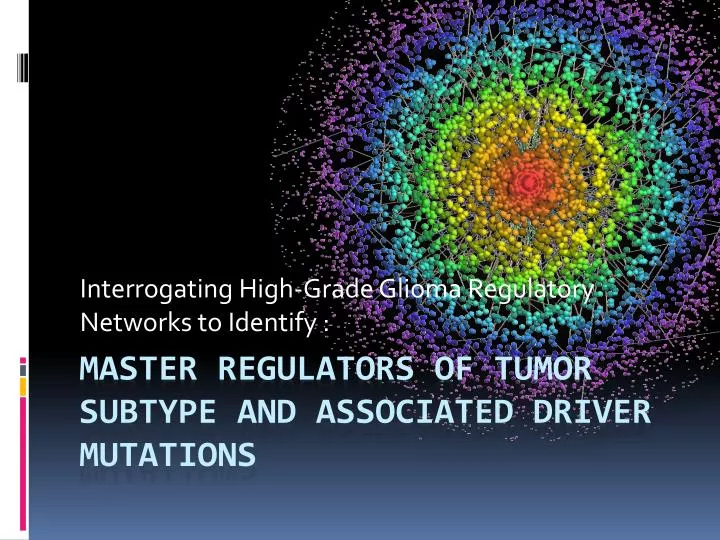 interrogating high grade glioma regulatory networks to identify