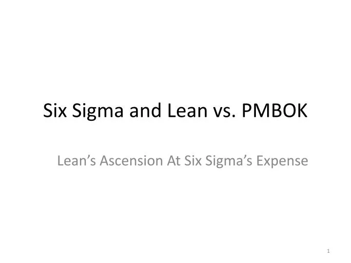 six sigma and lean vs pmbok