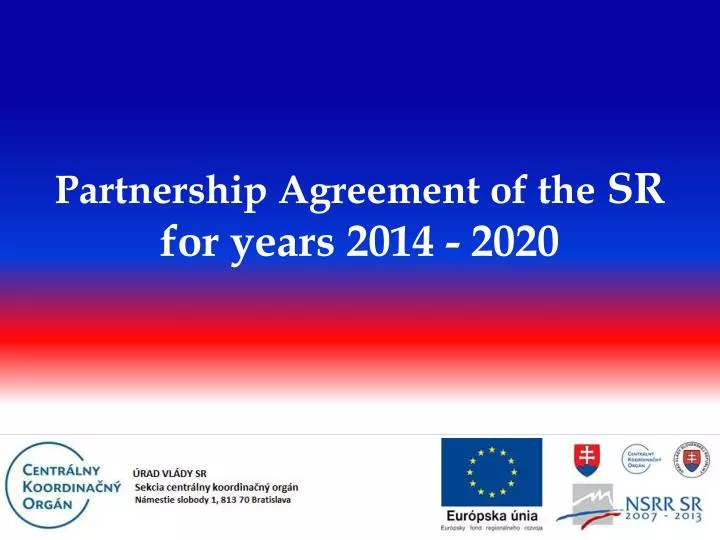 partnership agreement of the sr for years 2014 2020