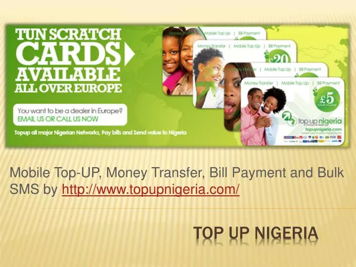 mobile top up money transfer bill payment and bulk sms by http www topupnigeria com