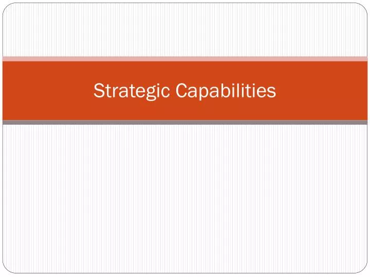 strategic capabilities