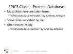 EPICS Class – Process Database - slide 1