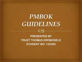 PMBOK GUIDELINES