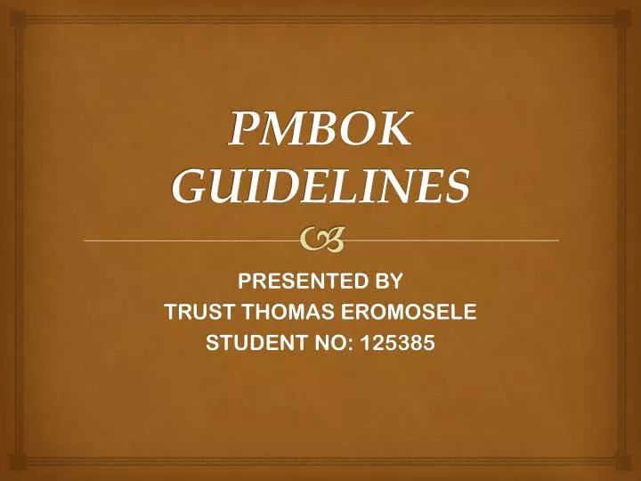 pmbok guidelines