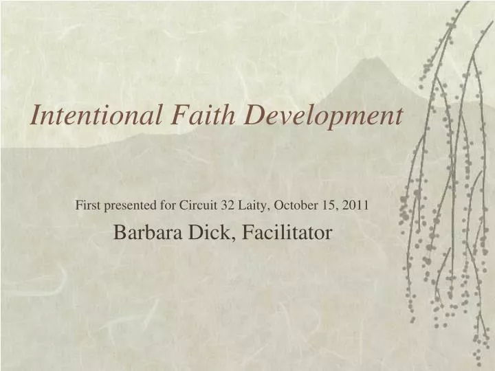 intentional faith development