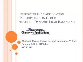 Improving HPC Application Performance in Cloud through Dynamic Load Balancing