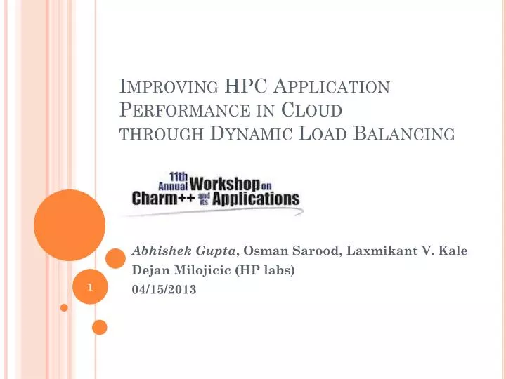 improving hpc application performance in cloud through dynamic load balancing