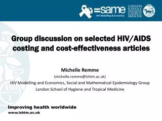 Group discussion on selected HIV/AIDS costing and cost-effectiveness articles