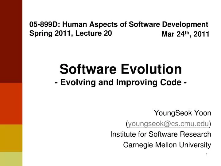 05 899d human aspects of software development spring 2011 lecture 20