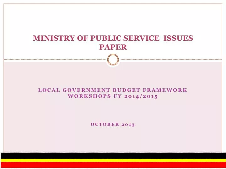ministry of public service issues paper