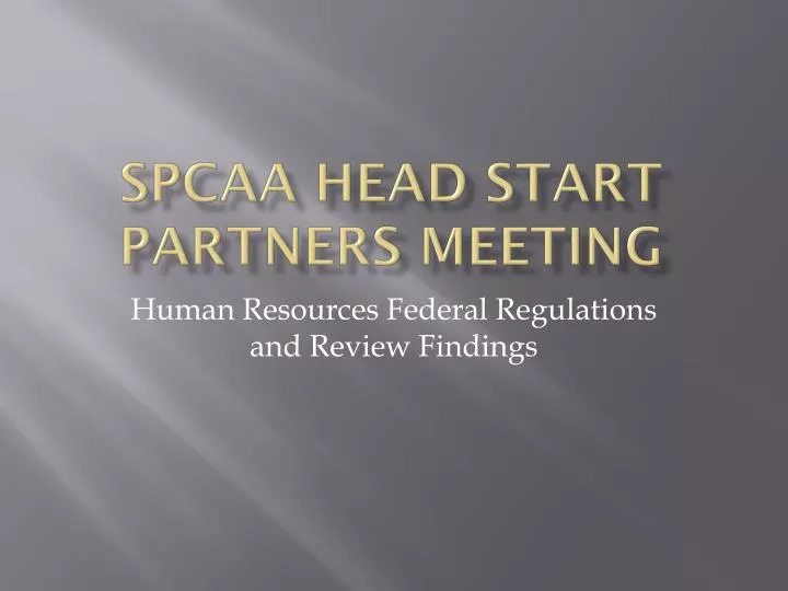spcaa head start partners meeting