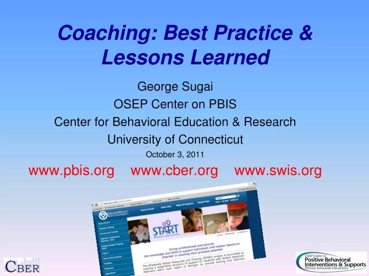 coaching best practice lessons learned
