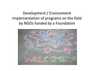 Development / Environment Implementation of programs on the field by NGOs funded by a Foundation