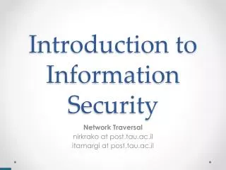 Introduction to Information Security