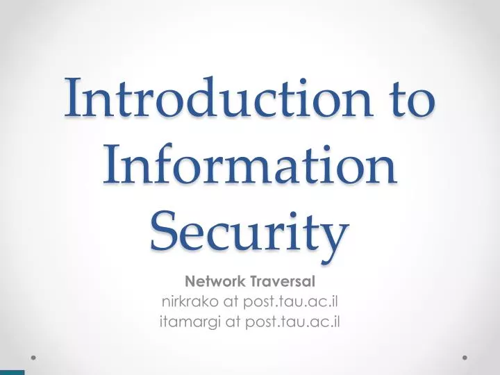 introduction to information security