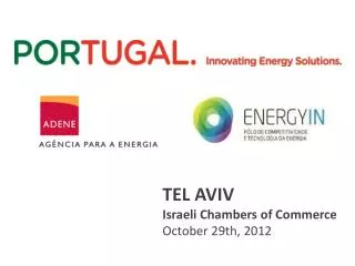 TEL AVIV Israeli Chambers of Commerce October 29th, 2012