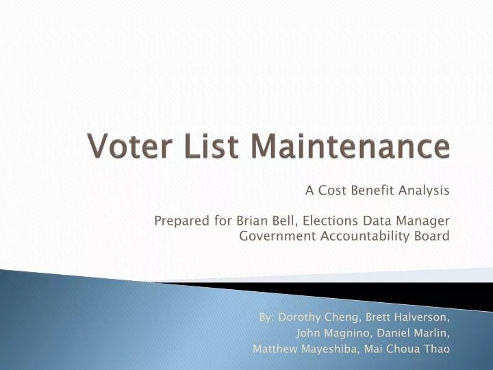 voter list maintenance