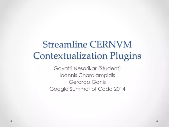 streamline cernvm contextualization plugins