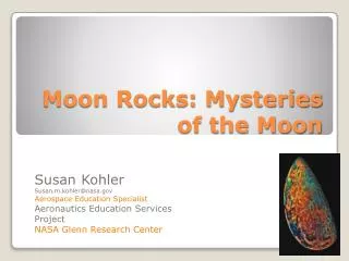 Moon Rocks: Mysteries of the Moon