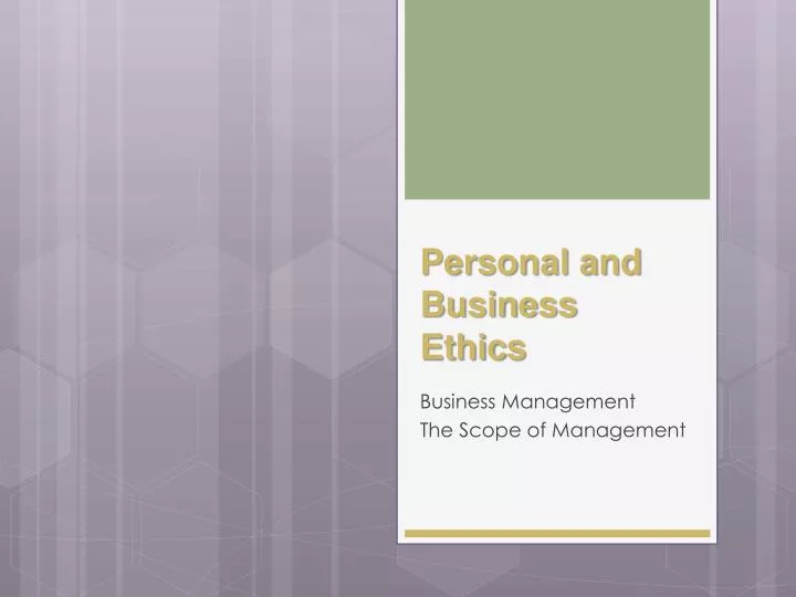 personal and business ethics