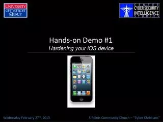 Hands-on Demo #1 Hardening your iOS device