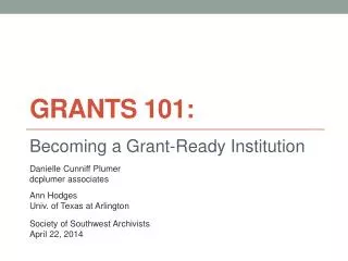 Grants 101: