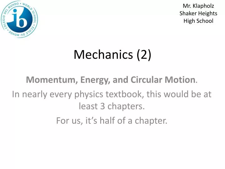 mechanics 2