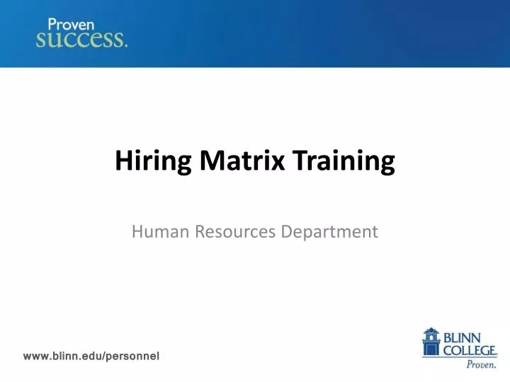 hiring matrix training