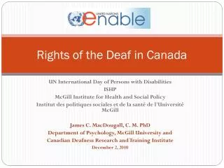 Rights of the Deaf in Canada