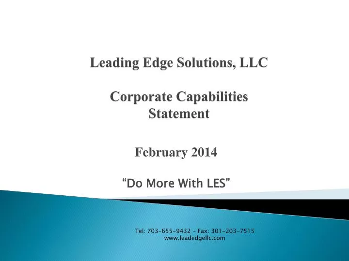 leading edge solutions llc corporate capabilities statement