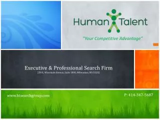 Executive &amp; Professional Search Firm 250 E. Wisconsin Avenue, Suite 1800, Milwaukee, WI 53202