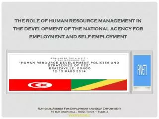 THE ROle OF HUMAN RESOURCE MANAGEMENT IN THE DEVELOPMENT OF THE NATIONAL AGENCY FOR EMPLOYMENT AND SELF-EMPLOYMENT