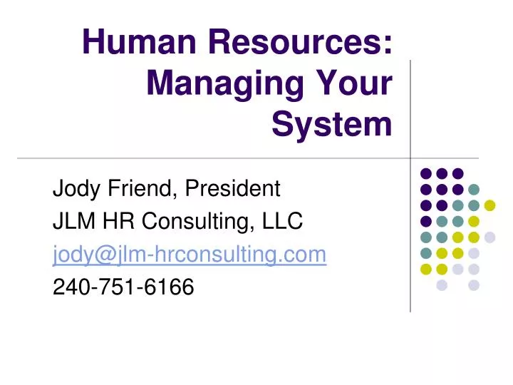 human resources managing your system