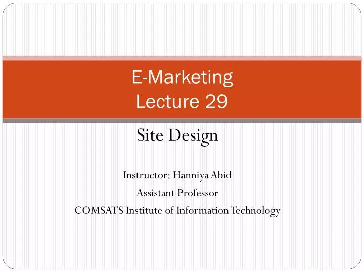 e marketing lecture 29